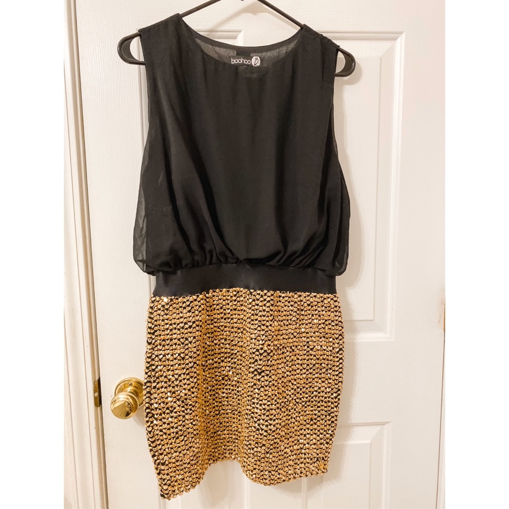 Gold & Black Dress